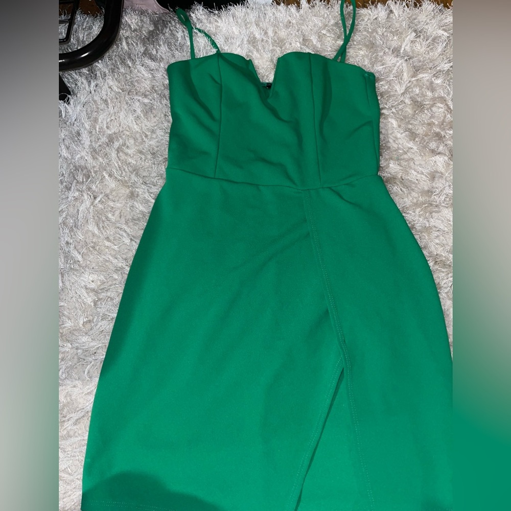 Green mini dress